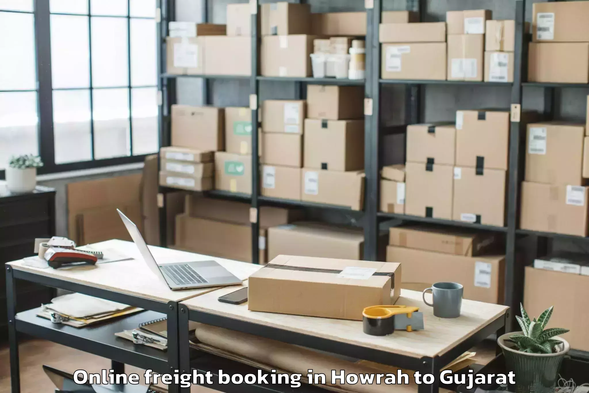 Top Howrah to Amroli Online Freight Booking Available